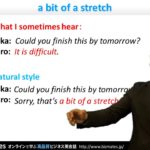 Bizmates初級ビジネス英会話 Point 135 ”a bit of a stretch”