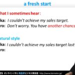 Bizmates初級ビジネス英会話 Point 137 ”a fresh start”