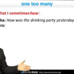 Bizmates初級ビジネス英会話 Point 115 ”one too many”