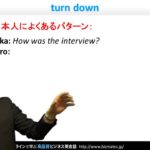 Bizmates初級ビジネス英会話 Point 93 “turn down”