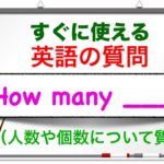 すぐに使える英語の質問『How many ___? 』人数や個数についての質問