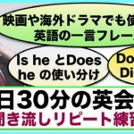 （映画や海外ドラマでも使われる英語の一言フレーズ、Do youとDid you、Is heとDoes heの使い分け方）１日３０分の英会話【聞き流しリピート練習】シリーズ０１０