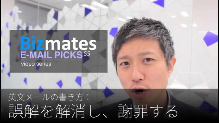 英語メールの書き方：「誤解を解消し、謝罪する」Bizmates E-mail Picks 55