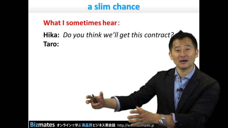 Bizmates初級ビジネス英会話 Point 146 ”slim chance”