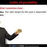 Bizmates無料英語学習 Words & Phrases Tip 184 “realm of possibility”