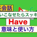 英語のHave：色んな意味と使い方が身につくレッスン動画