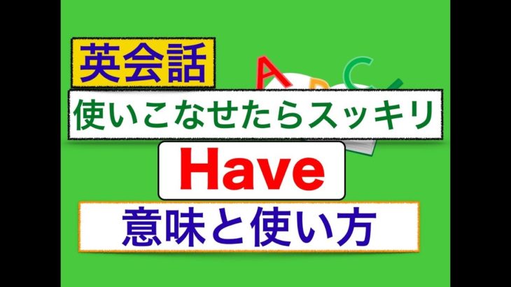 英語のHave：色んな意味と使い方が身につくレッスン動画