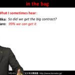 Bizmates無料英語学習 Words & Phrases Tip 172 “in the bag”