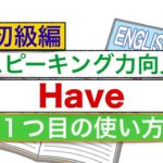 『Have』２つの使い方（１つ目の使い方）　スピーキング力向上　使い方が確実に身につくレッスン動画　初級編