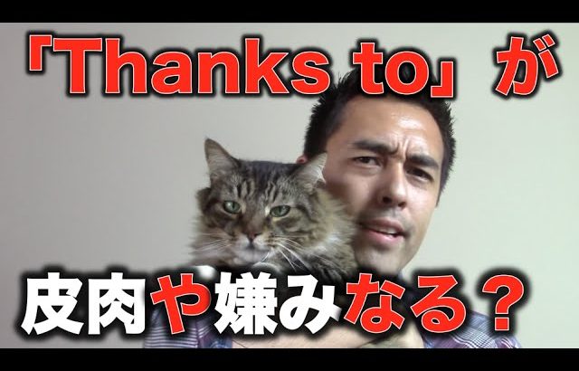 「Thanks to」が皮肉や嫌味になる？【#64】