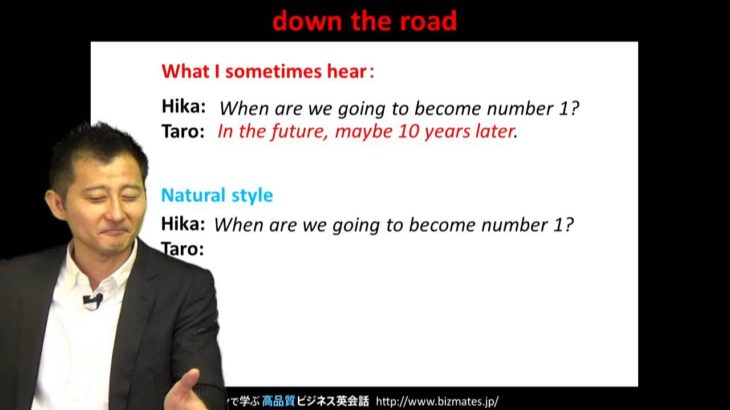 Bizmates無料英語学習 Words & Phrases Tip 164 “down the road”