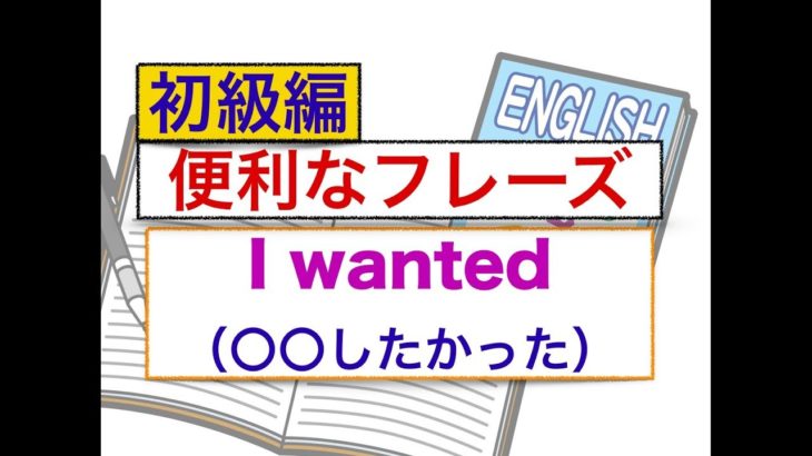 『Wanted』（〇〇したかった）を使った英語フレーズ　話せるようになる練習動画　初級編