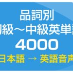 品詞別・初級〜中級英単語 4000（日本語→英語音声）聞き流し