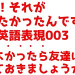 英語、それが言いたかったシリーズ003