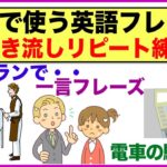 会話で使う英語フレーズ＃12（聞き流しリピート練習）【レストランで注文 、英語の一言フレーズ、Did youフレーズ、SomeとAny、Get　英語の熟語、電車の駅で神対応フレーズ等】