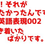 英語、それが言いたかったシリーズ002