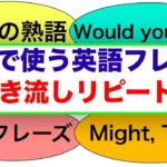 会話で使う英語フレーズ　聞き流しリピート版（Take, Get, Got英語の熟語；Would you like?,一言フレーズ、Might , Thinkなどを使ったフレーズ）