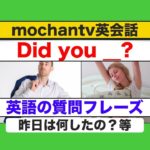 Did youを使った英語の質問フレーズ　初級（スピーキング力が身につく練習動画）　声に出して練習してみましょう！）