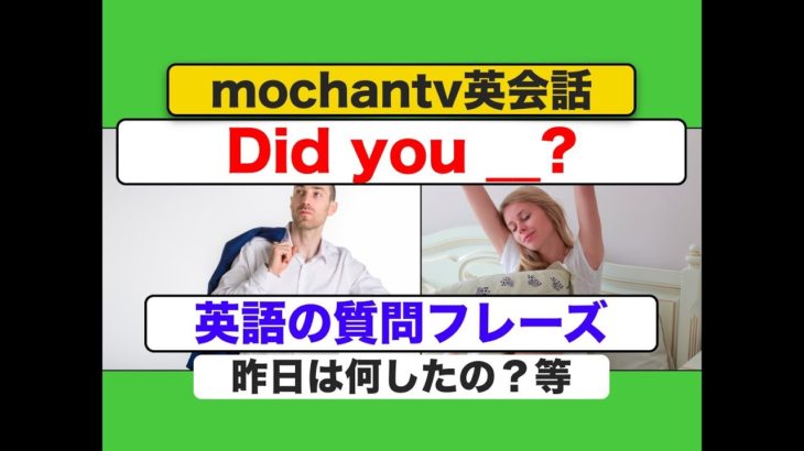 Did youを使った英語の質問フレーズ　初級（スピーキング力が身につく練習動画）　声に出して練習してみましょう！）