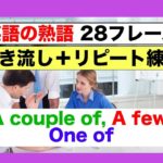 英語の熟語　A few, a couple of, one of ２８フレーズ（聞き流しリピート練習＋リスニング練習版）