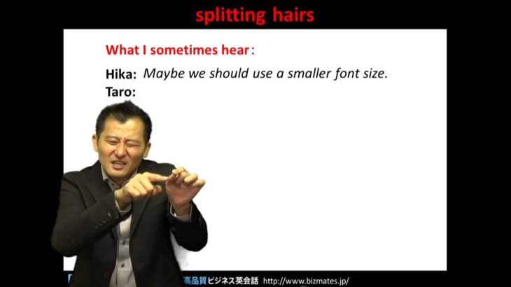 Bizmates無料英語学習 Words & Phrases Tip 175 “splitting hairs”