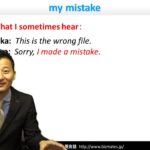 Bizmates初級ビジネス英会話 Point 133 ”my mistake”