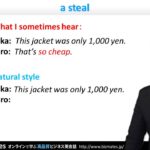 Bizmates初級ビジネス英会話 Point 140 ”a steal”