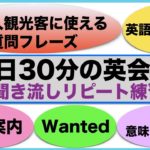 （外国人観光客に使える質問フレーズ、駅で使える案内フレーズ、Wanted等）１日３０分の英会話【聞き流しリピート練習】シリーズ００６