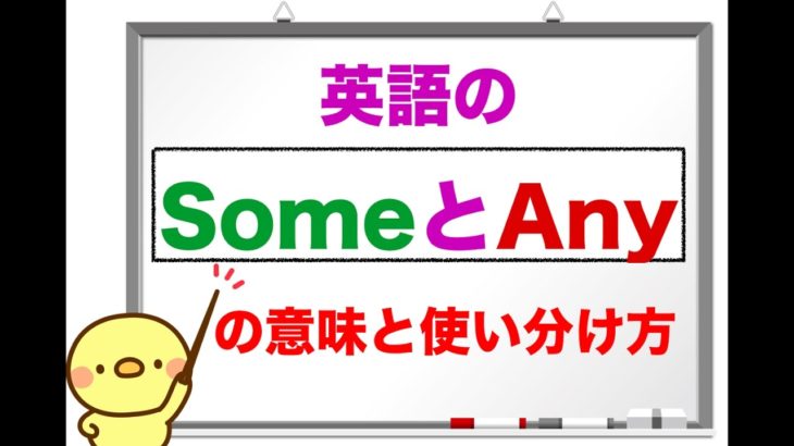 英語の『Some』 と『Any』 の意味と使い分け方　＜意味を理解したら例文を使って学習ができる授業＞（初心者から中級レベルの英語学習　動画レッスン）