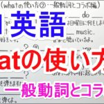 【英語】中1-18 whatの使い方②(一般動詞とコラボ編)