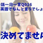 毎日使う英語表現！英語英会話一日一言016