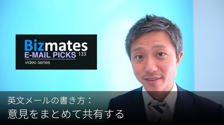 英語メールの書き方：「意見をまとめて共有する」Bizmates E-mail Picks 133