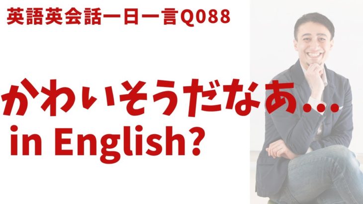 「かわいそう…」は英語でなんて言うでしょう？ネイティブ発音と英語表現が身につく英語英会話一日一言-Q088