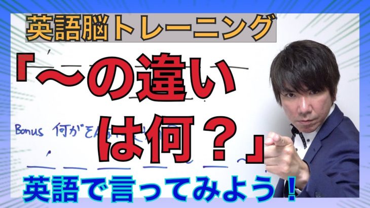 英語脳トレーニング 「〜の違いは何？」と英語で言えますか？ PG151