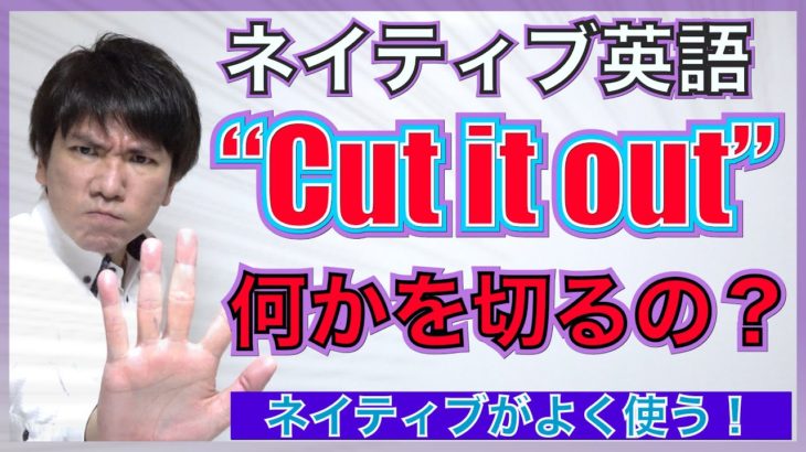 【ネイティブ表現】”Cut it out” って何か切るの？PNE56